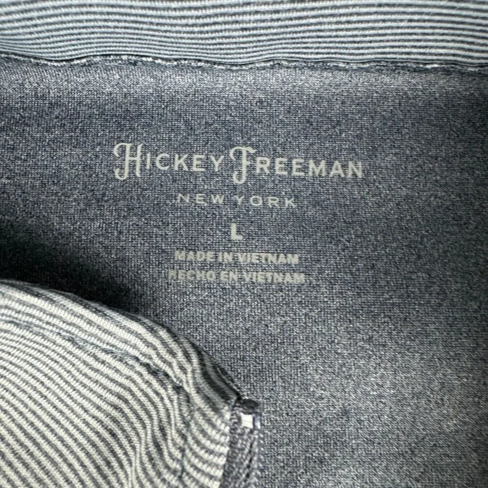 Hickey Freeman Pullover Men's Large Gray Long Sleeve 1/4 Zip Jacket Striped Golf